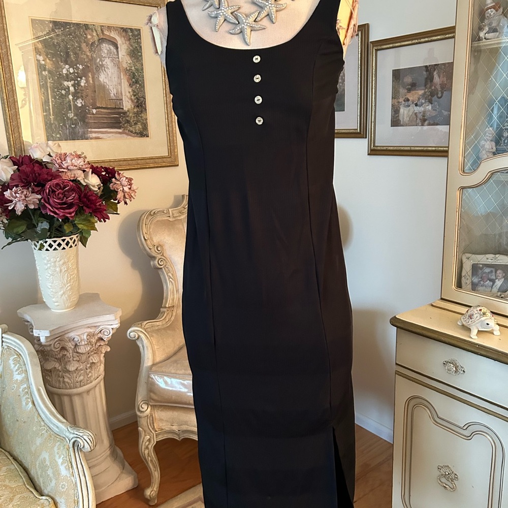 ASOS Elegant Black Sleeveless Dress C:4246-9 Size 2 B 14” L 46” Like New - Picture 1 of 6